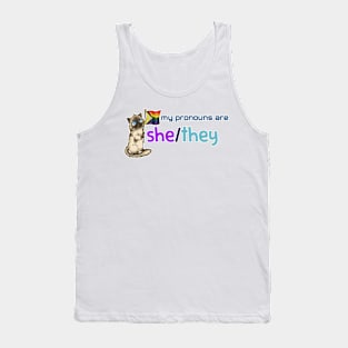 My Pronouns with Chocolate (She/They) Tank Top